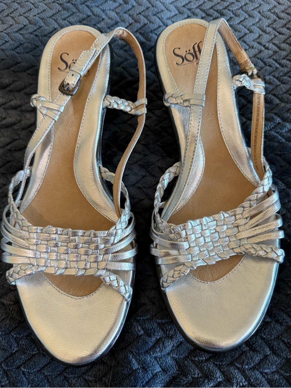 Sofft Lydia Silver Dress Sandal- Size 10